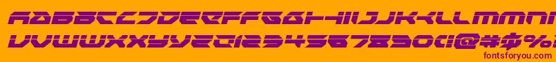 Royalsamurailaserital-Schriftart – Violette Schriften auf orangefarbenem Hintergrund