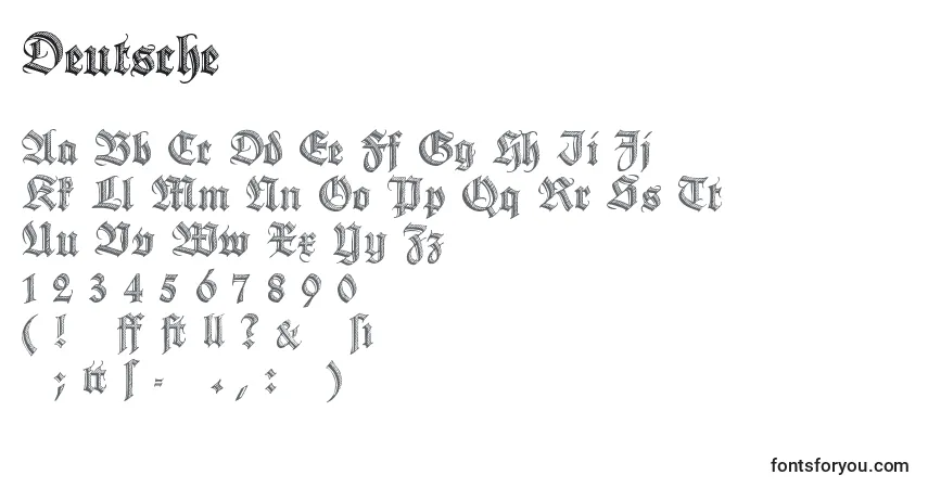 Deutsche-fontti – aakkoset, numerot, erikoismerkit