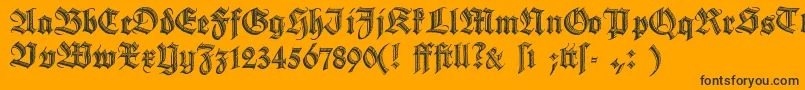 フォントDeutsche – 黒い文字のオレンジの背景
