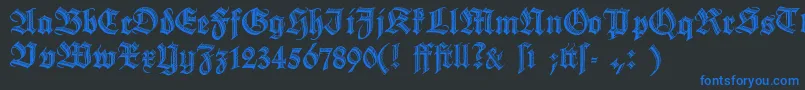 Deutsche Font – Blue Fonts on Black Background