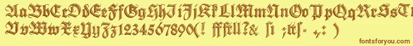 Deutsche Font – Brown Fonts on Yellow Background
