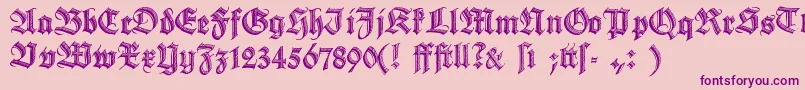 Deutsche Font – Purple Fonts on Pink Background