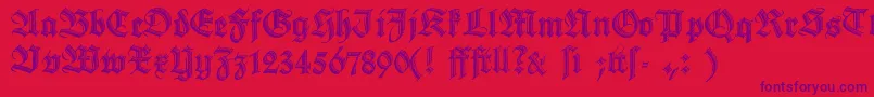 Deutsche Font – Purple Fonts on Red Background
