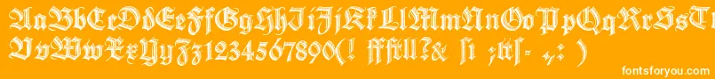 Deutsche Font – White Fonts on Orange Background