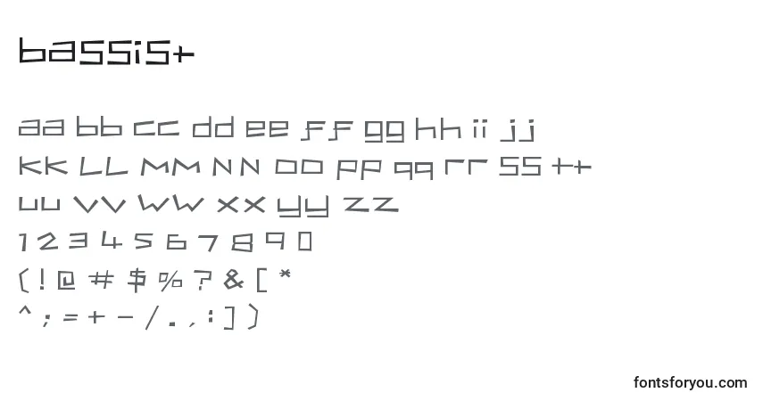 Шрифт Bassist – алфавит, цифры, специальные символы