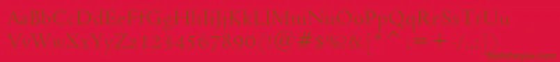 Weitere Informationen zur Venetian301Bt-Schriftart Venetian301Bt-Schriftart – Braune Schriften auf rotem Hintergrund