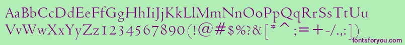 Venetian301Bt Font – Purple Fonts on Green Background