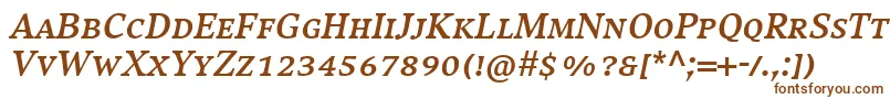 Шрифт CompatilExquisitLtComBoldItalicSmallCaps – коричневые шрифты на белом фоне