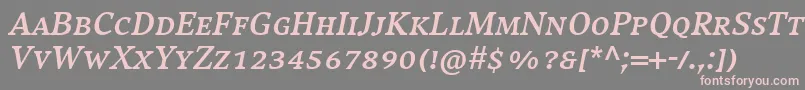 CompatilExquisitLtComBoldItalicSmallCaps Font – Pink Fonts on Gray Background