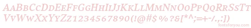 CompatilExquisitLtComBoldItalicSmallCaps Font – Pink Fonts on White Background