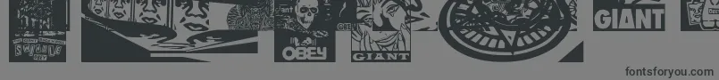 ObeyfavesCaps Font – Black Fonts on Gray Background