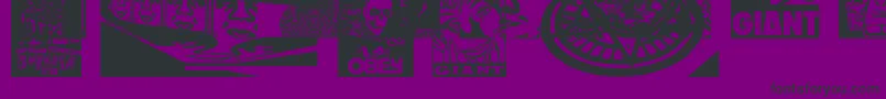 ObeyfavesCaps Font – Black Fonts on Purple Background