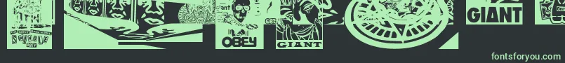 ObeyfavesCaps Font – Green Fonts on Black Background