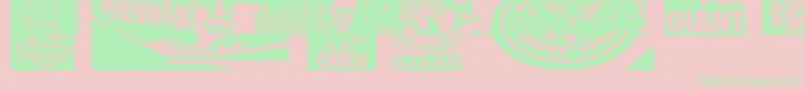 ObeyfavesCaps Font – Green Fonts on Pink Background