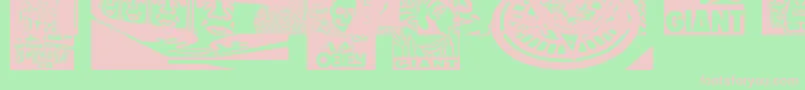 フォントObeyfavesCaps – 緑の背景にピンクのフォント