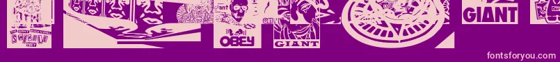 fuente ObeyfavesCaps – Fuentes Rosadas Sobre Fondo Morado