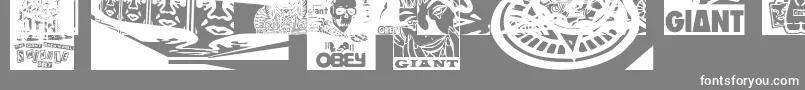 ObeyfavesCaps Font – White Fonts on Gray Background