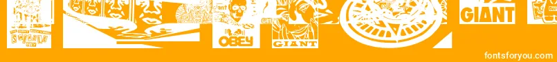 ObeyfavesCaps Font – White Fonts on Orange Background
