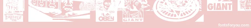 ObeyfavesCaps Font – White Fonts on Pink Background