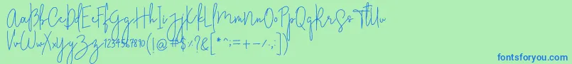 StylishcharmFree Font – Blue Fonts on Green Background