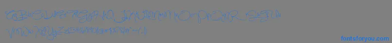 SimplyGlamorous-Schriftart – Blaue Schriften auf grauem Hintergrund