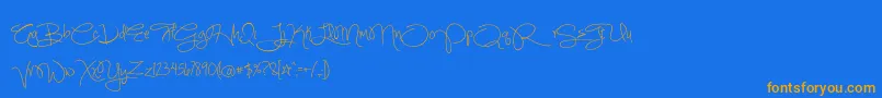 SimplyGlamorous-Schriftart – Orangefarbene Schriften auf blauem Hintergrund