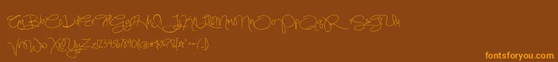 SimplyGlamorous Font – Orange Fonts on Brown Background