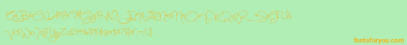 Weitere Informationen zur SimplyGlamorous-Schriftart SimplyGlamorous-Schriftart – Orangefarbene Schriften auf grünem Hintergrund