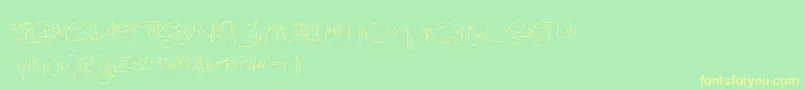 フォントSimplyGlamorous – 黄色の文字が緑の背景にあります