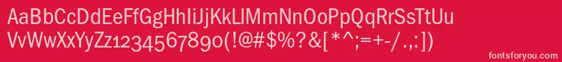 Franklingothicbookcondosc Font – Pink Fonts on Red Background