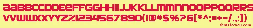 フォントSfAutomatonBold – 赤い文字の黄色い背景