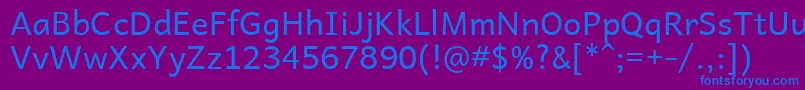 フォントAndikaR – 紫色の背景に青い文字