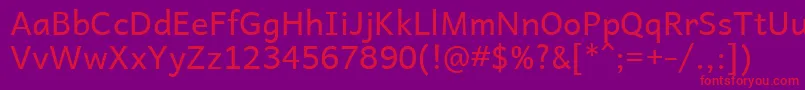 AndikaR-Schriftart – Rote Schriften auf violettem Hintergrund
