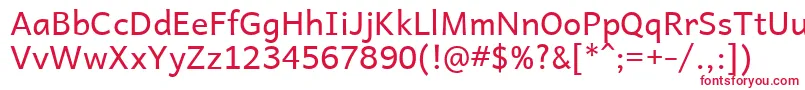 フォントAndikaR – 白い背景に赤い文字