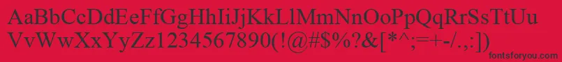TimesNewRomanCe Font – Black Fonts on Red Background