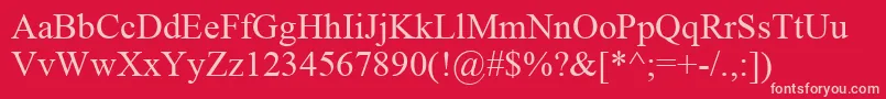 TimesNewRomanCe Font – Pink Fonts on Red Background