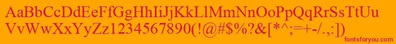 TimesNewRomanCe Font – Red Fonts on Orange Background