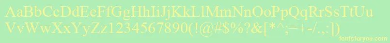TimesNewRomanCe Font – Yellow Fonts on Green Background