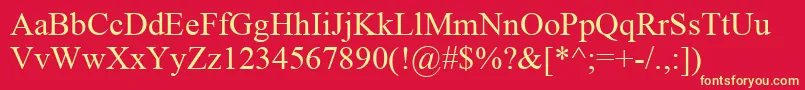 フォントTimesNewRomanCe – 黄色の文字、赤い背景