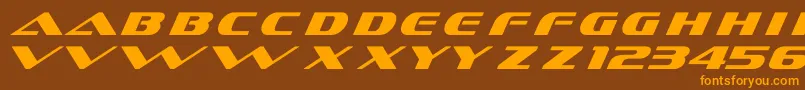Fonte Ds Sofschrome – fontes laranjas em um fundo marrom