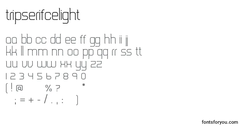 TripserifceLight Font – alphabet, numbers, special characters