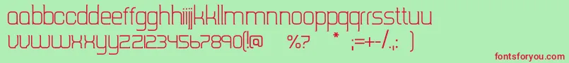 TripserifceLight-fontti – punaiset fontit vihreällä taustalla