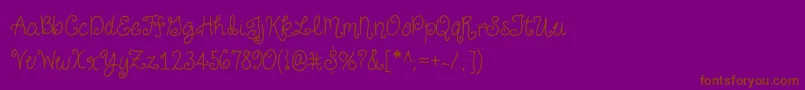 JustForGiggles Font – Brown Fonts on Purple Background