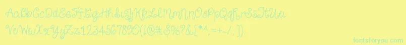 JustForGiggles-fontti – vihreät fontit keltaisella taustalla