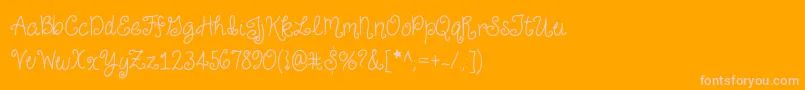 JustForGiggles-Schriftart – Rosa Schriften auf orangefarbenem Hintergrund