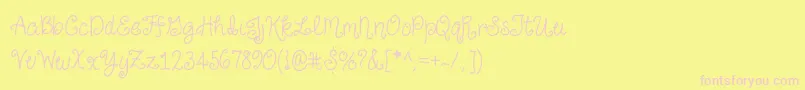 En savoir plus sur la police JustForGiggles Police JustForGiggles – polices roses sur fond jaune