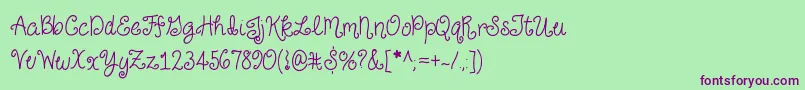 JustForGiggles Font – Purple Fonts on Green Background