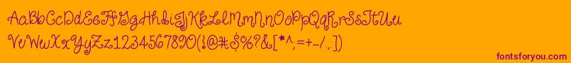 JustForGiggles Font – Purple Fonts on Orange Background