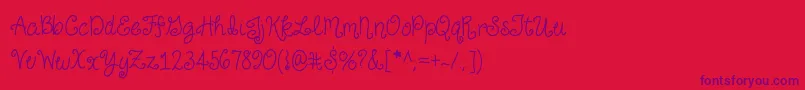 JustForGiggles Font – Purple Fonts on Red Background