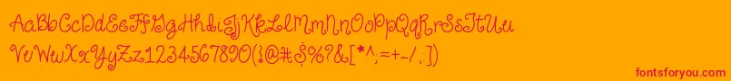 JustForGiggles Font – Red Fonts on Orange Background